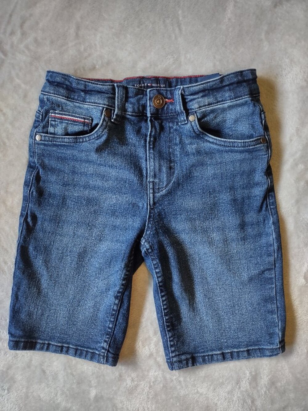 Tommy Hilfiger Boys Denim Shorts Size 10 Blue Jean Shorts Classic Fit Casual